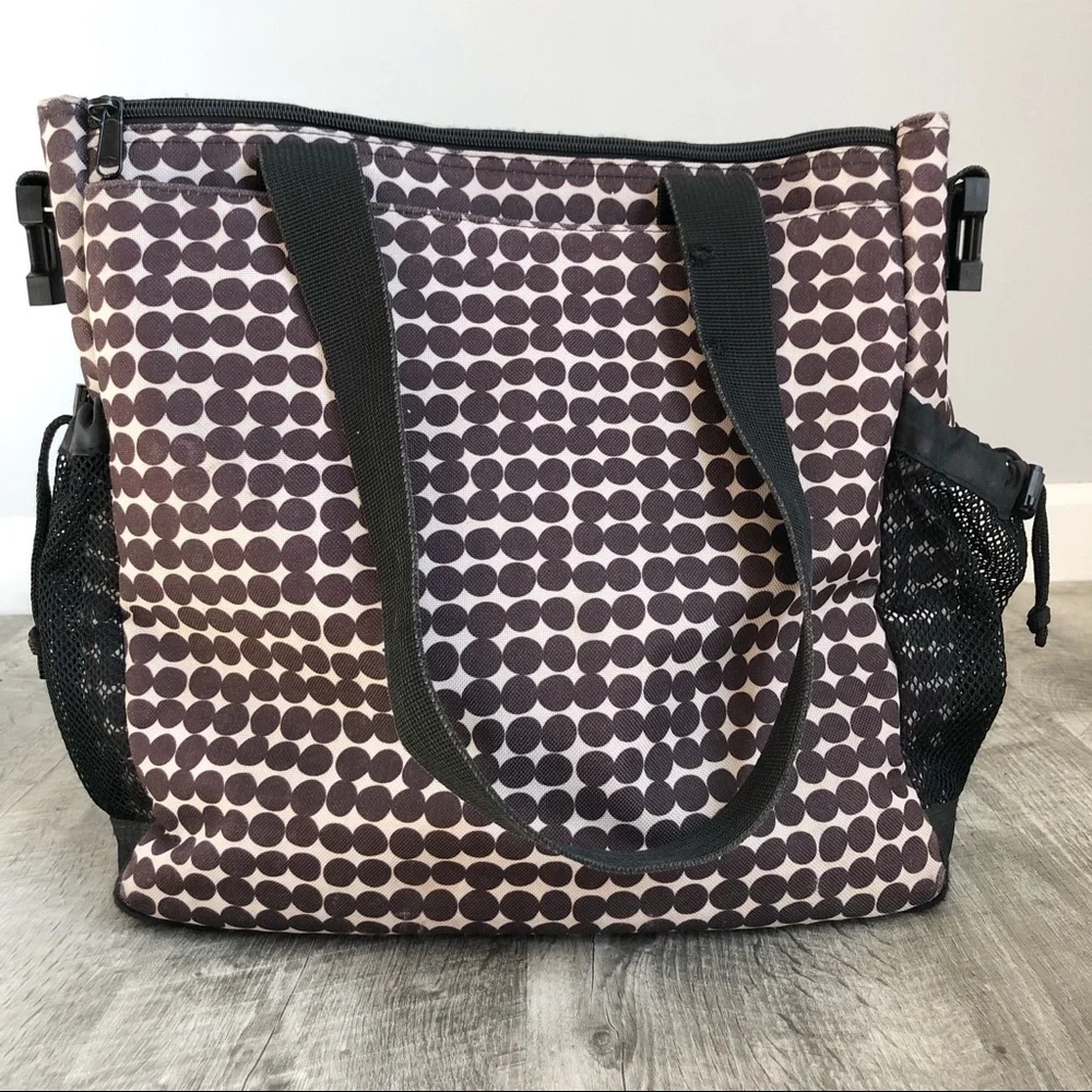 Skip Hop Diaper Bag Shoulder Strap Brown Dot Print Carryall